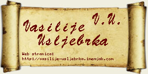 Vasilije Ušljebrka vizit kartica